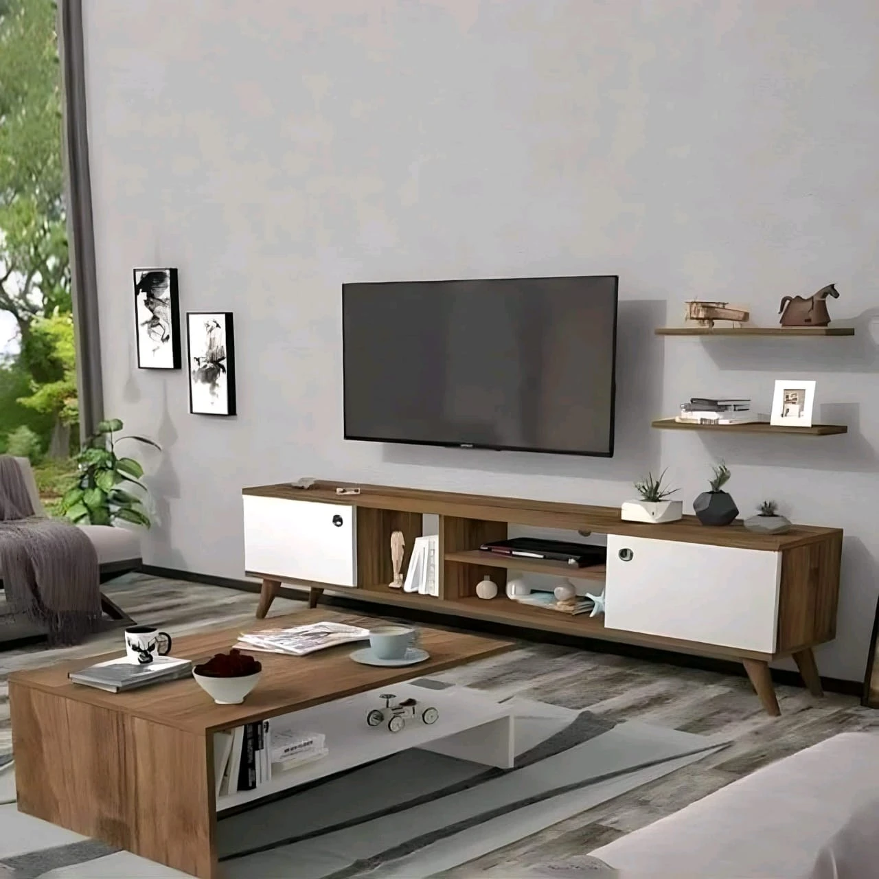 TV TABLE +COFEE TABLE